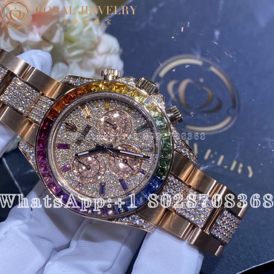 Rolex Cosmograph Daytona Rainbow Pave Rose Gold 116595rbow 0002 Coral (28)