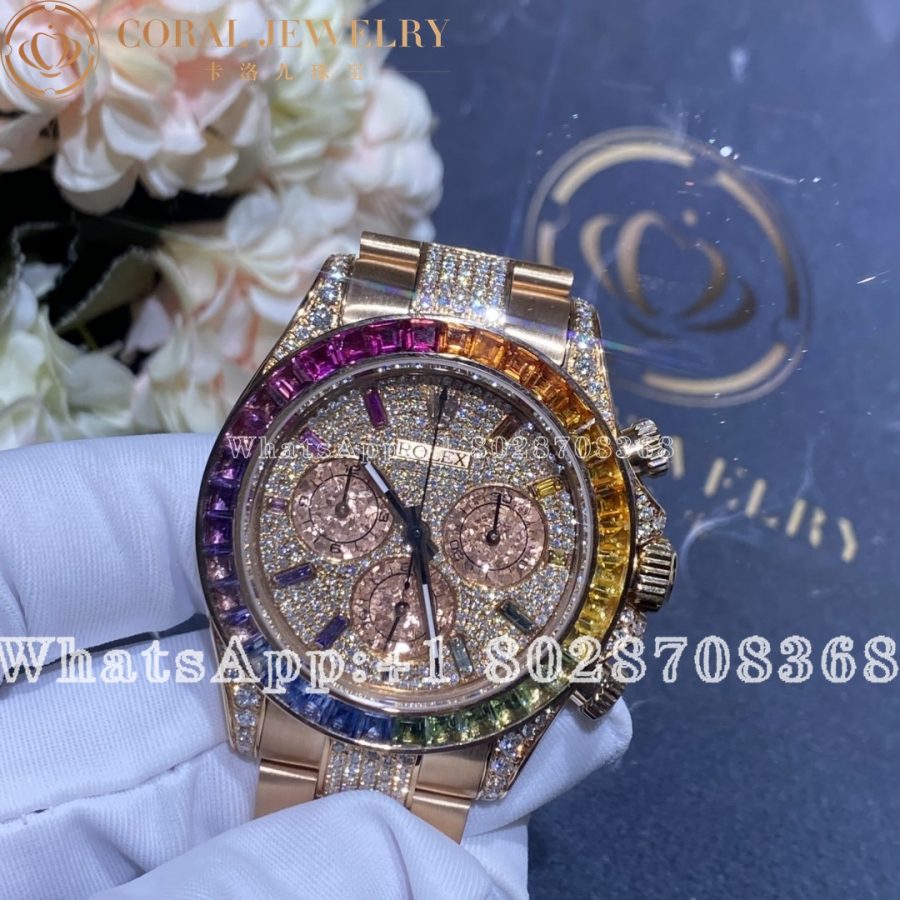 Rolex Cosmograph Daytona Rainbow Pave Rose Gold 116595rbow 0002 Coral (34)