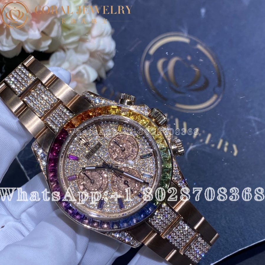 Rolex Cosmograph Daytona Rainbow Pave Rose Gold 116595rbow 0002 Coral (35)