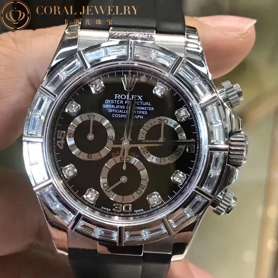 Rolex Cosmograph Daytona Oyster 40 mm white gold 116519LN-0025 Custom Diamond Bezels