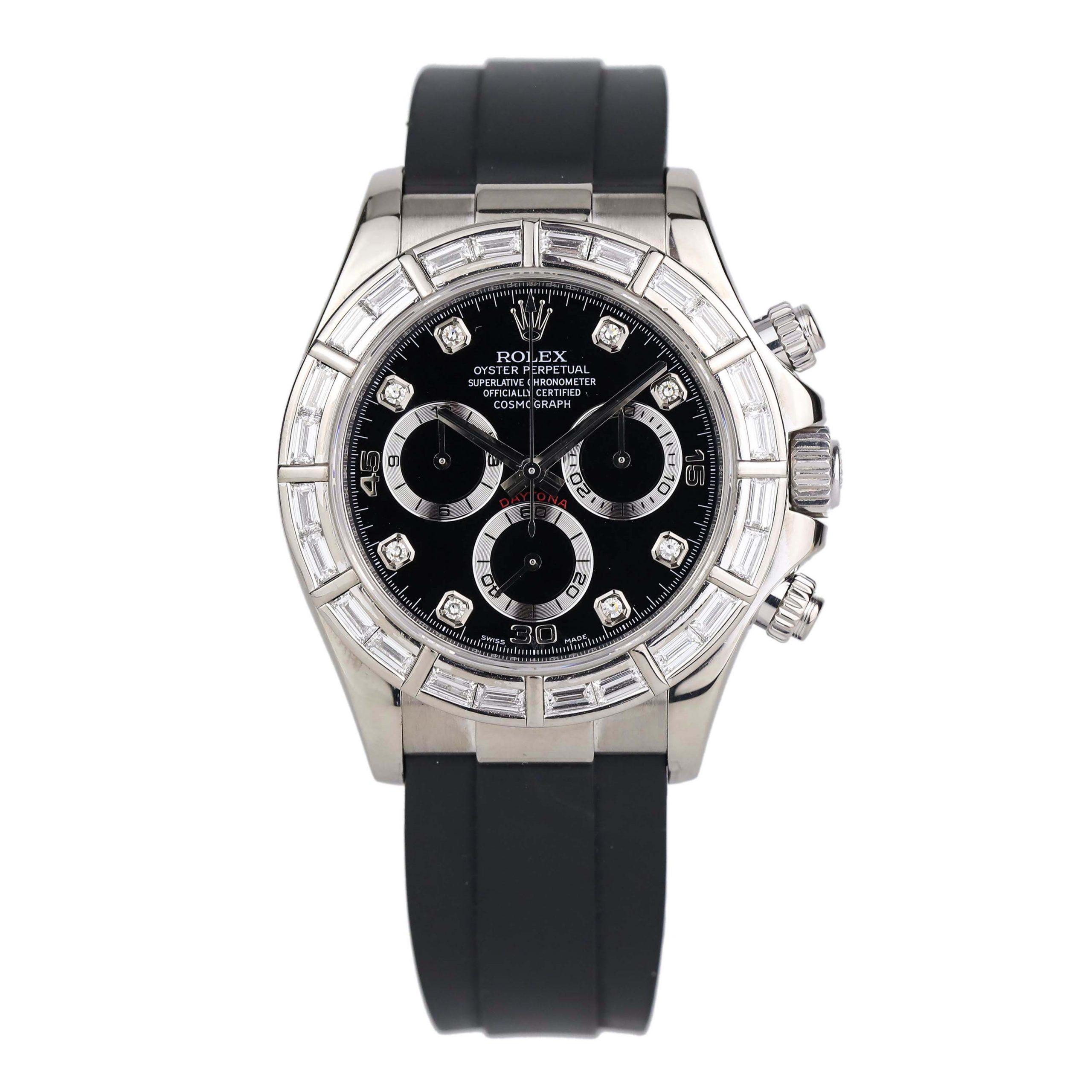 Rolex Cosmograph Daytona Oyster 40 Mm White Gold 116519ln 0025 Custom Diamond Bezels Coral (1)