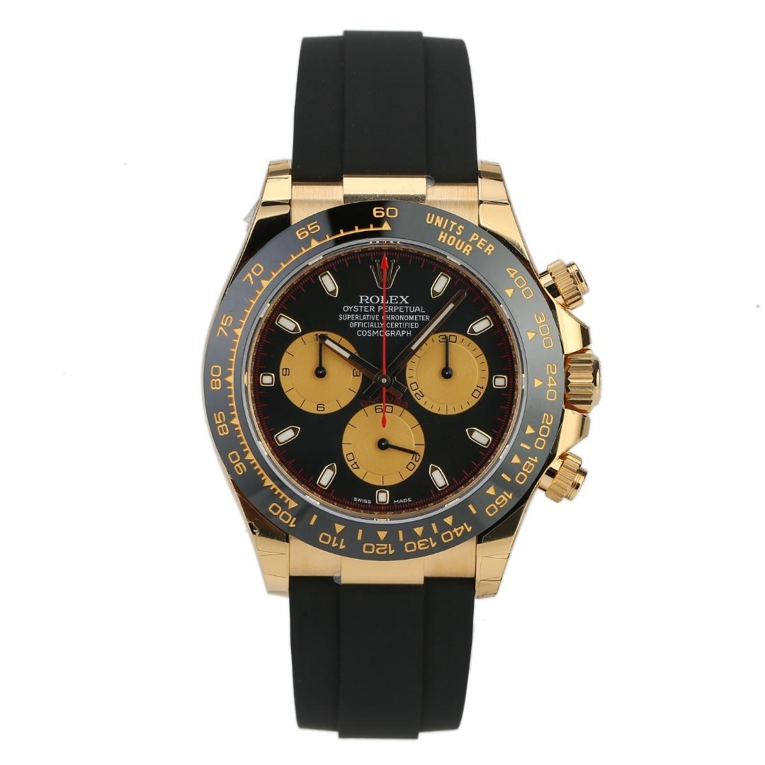 Rolex Cosmograph Daytona Yellow Gold Oysterflex Black Dial 40mm M116518LN-0047