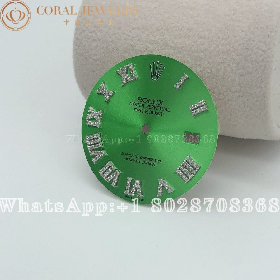 Rolex Custom Date Just 41mm Light Green Gradient Dial Coral (4)