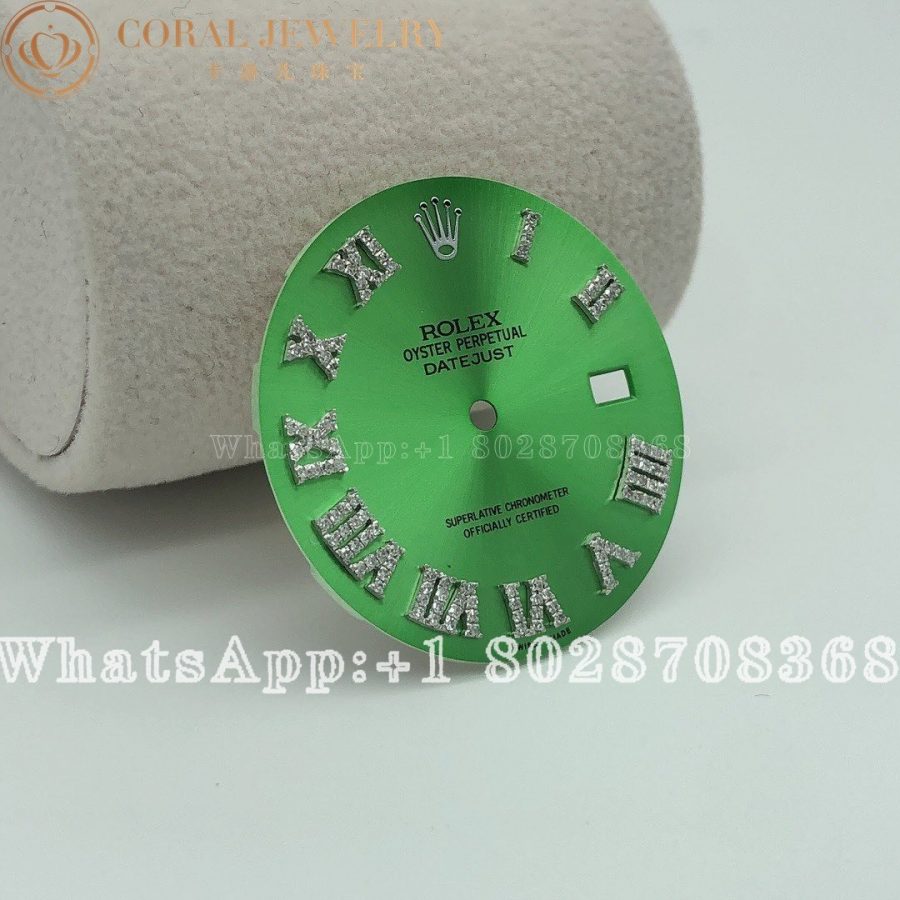 Rolex Custom Date Just 41mm Light Green Gradient Dial Coral (6)