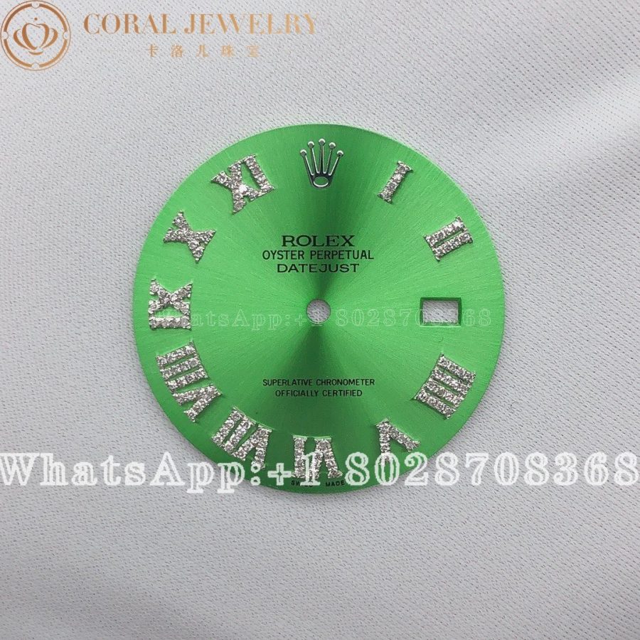 Rolex Custom Date Just 41mm Light Green Gradient Dial Coral (7)