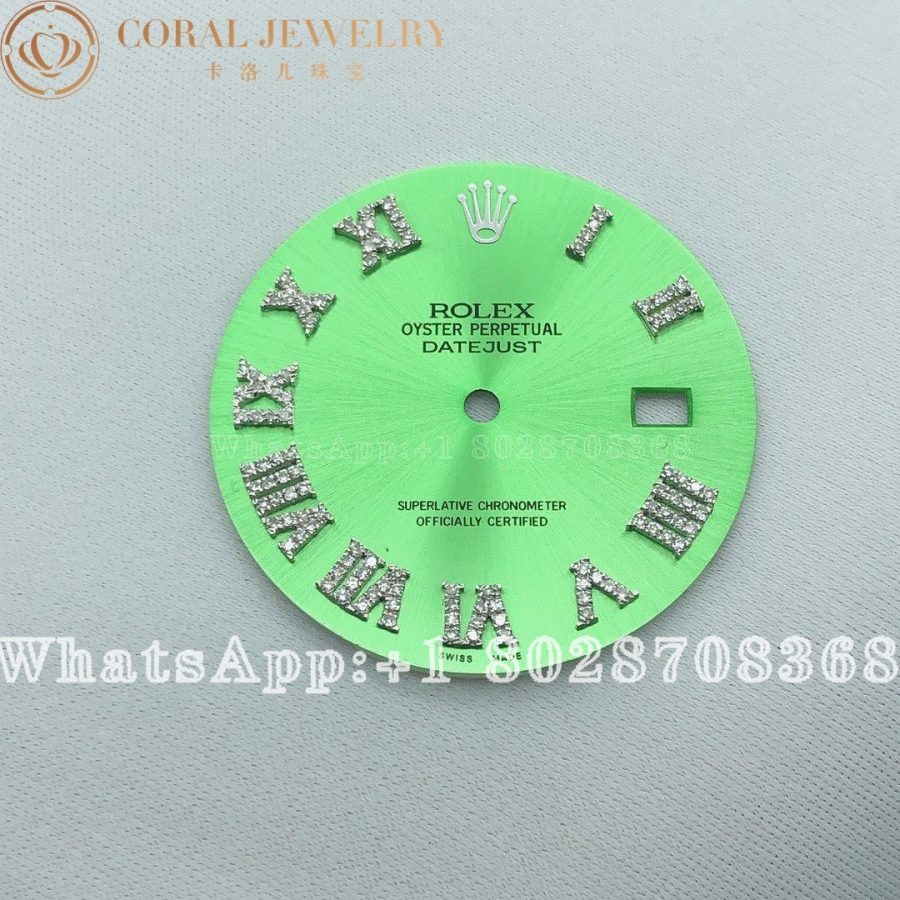 Rolex Custom Date Just 41mm Light Green Gradient Dial Coral (8)