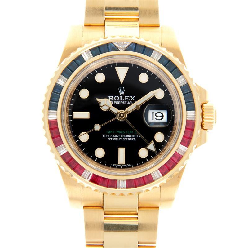 Rolex Yellow Gold Gmt Master Ii 116748 Saru