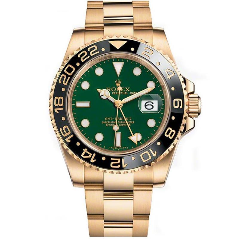 Rolex Gmt Master Ii Yellow Gold Green Dial Black Ceramic Bezel Oyster Bracelet 116718ln Coral (1)