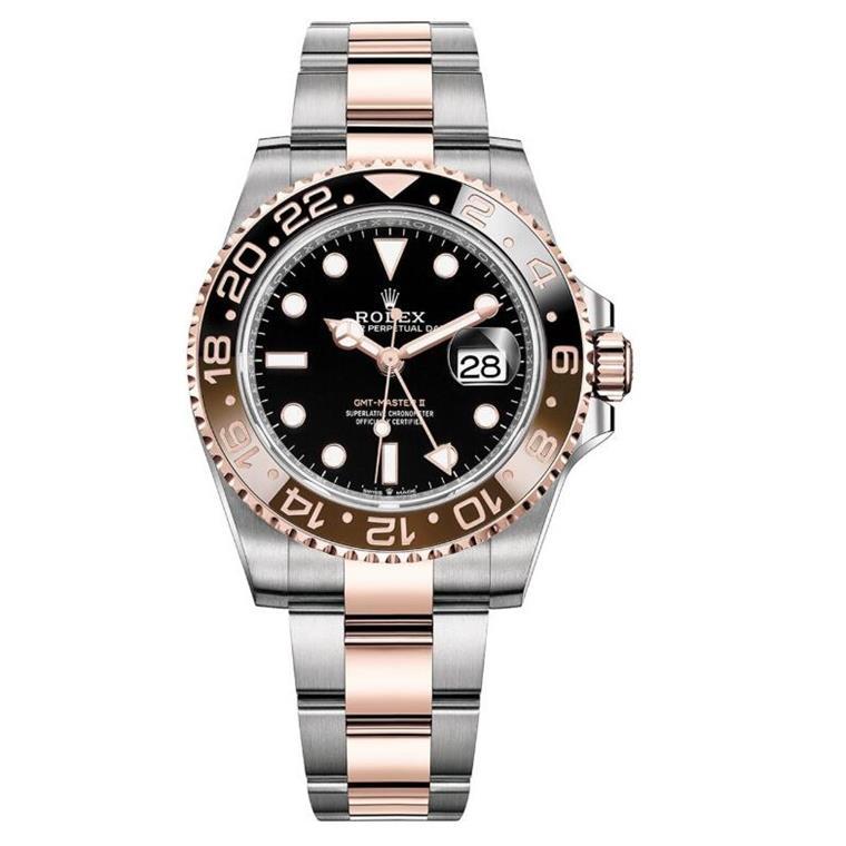 Rolex GMT Master ll Black Dial Stainless Steel and Rose Gold Men's Watch M126711CHNR