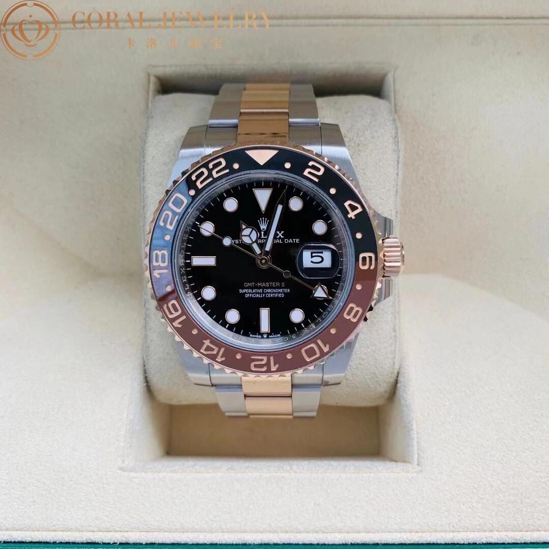 Rolex GMT Master ll Black Dial Stainless Steel and Rose Gold Men's Watch M126711CHNR