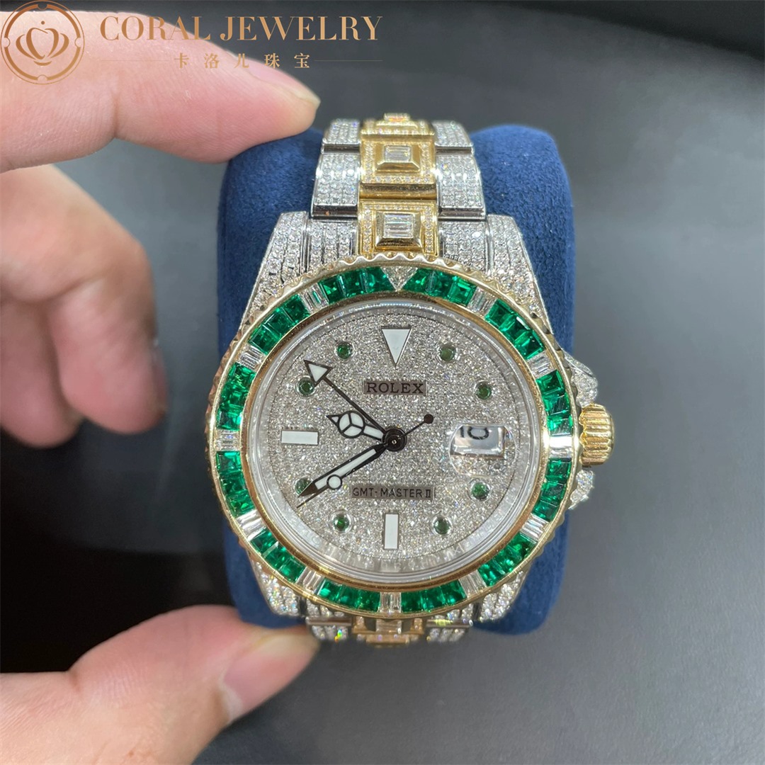 Rolex GMT-Master II Bi-Metal with Custom Green Bezel and Custom Dial 116713LN