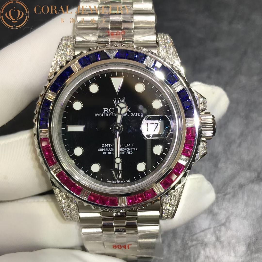 Rolex GMT Master II Oyster M126710blro Upgrade Diamond Bezels