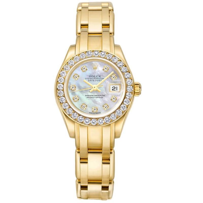 Rolex Pearlmaster Solid 18k Yellow Gold Diamond Women's Watch 80298