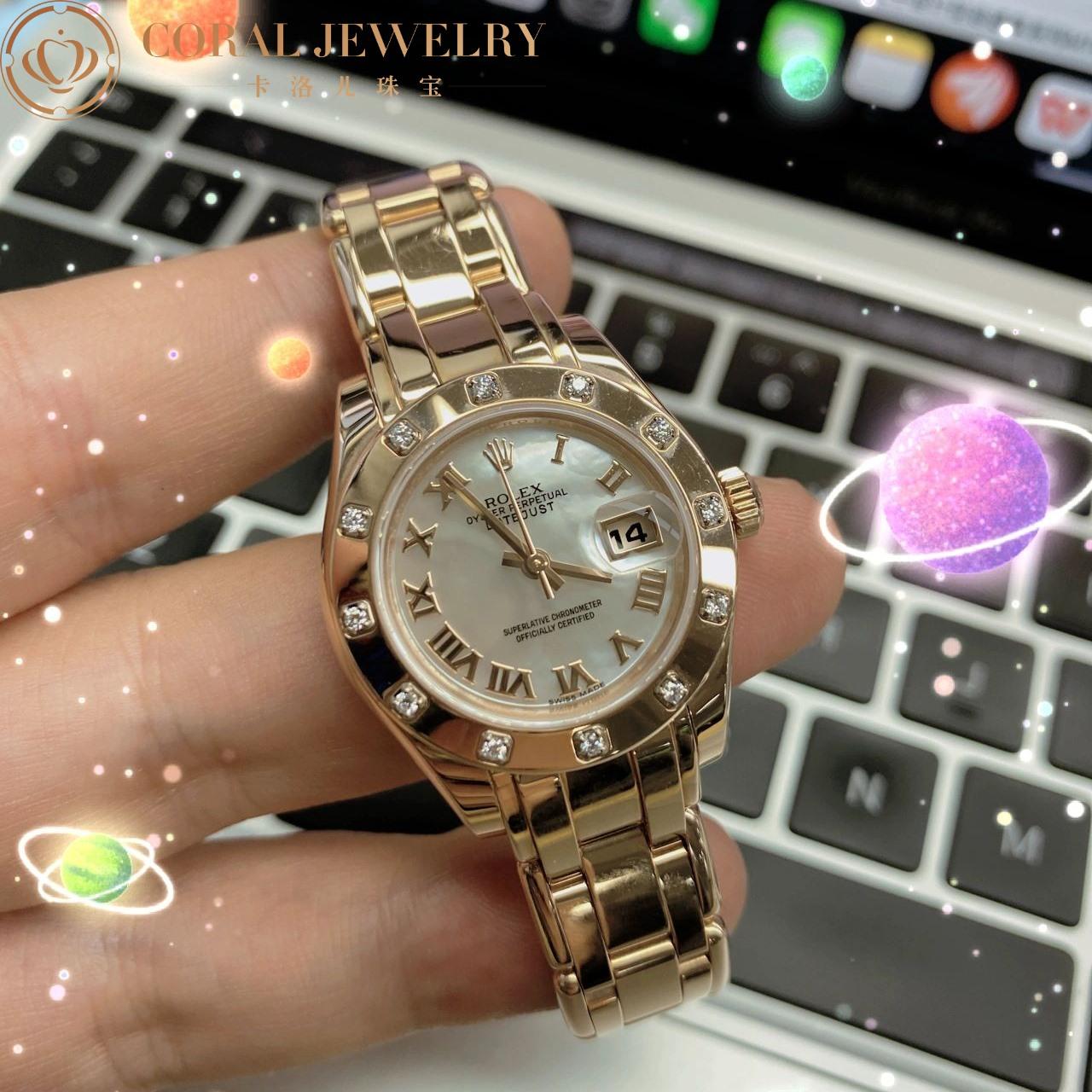 Rolex Pearlmaster yellow gold 34 White mother-of-pearl set diamonds Dial Watch 81318