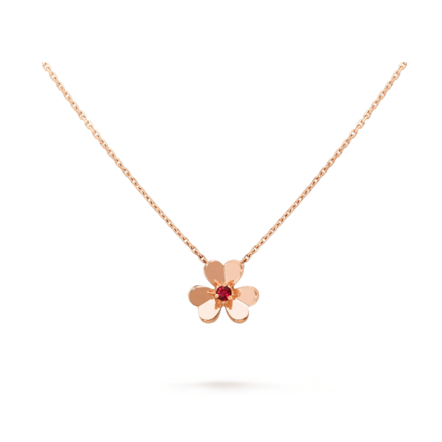 Van Cleef & Arpels Frivole pendant, mini model Rose gold, Ruby VCARP7S800