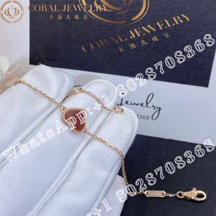 Van Cleef Arpels Sweet Alhambra Heart Bracelet Rose Gold Carnelian Vcarn59l00 Coral (9)