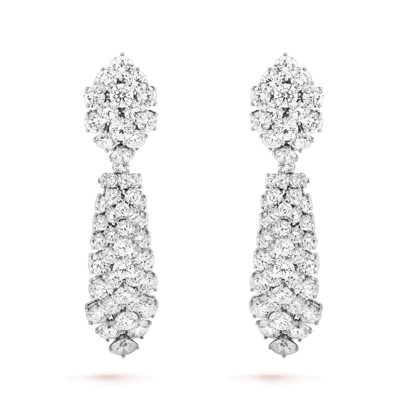 Van Cleef & Arpels À Cheval transformable earrings, large model Platinum, Diamond VCARO9CN00