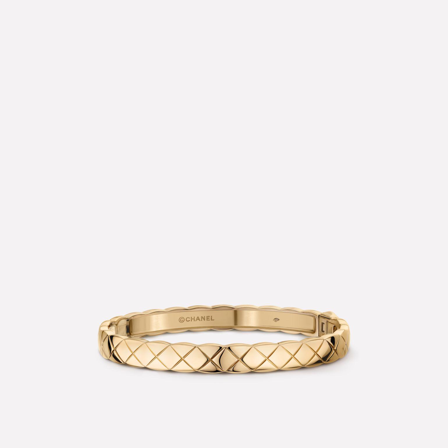 Chanel Coco Crush Bracelet Quilted Motif, 18k Beige Gold J11333