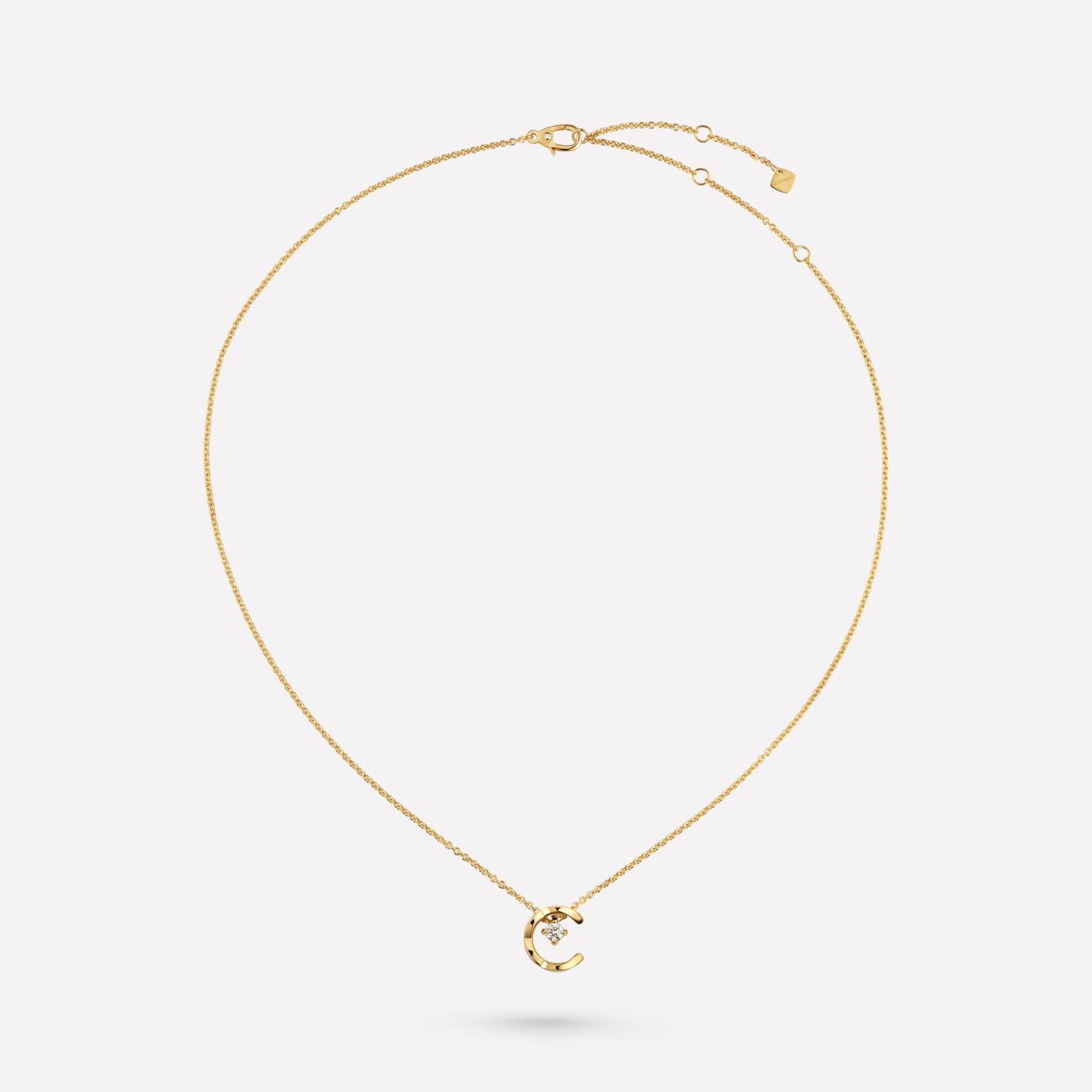 Chanel Coco Crush Necklace Quilted Motif, 18k Yellow Gold, Diamonds J12103