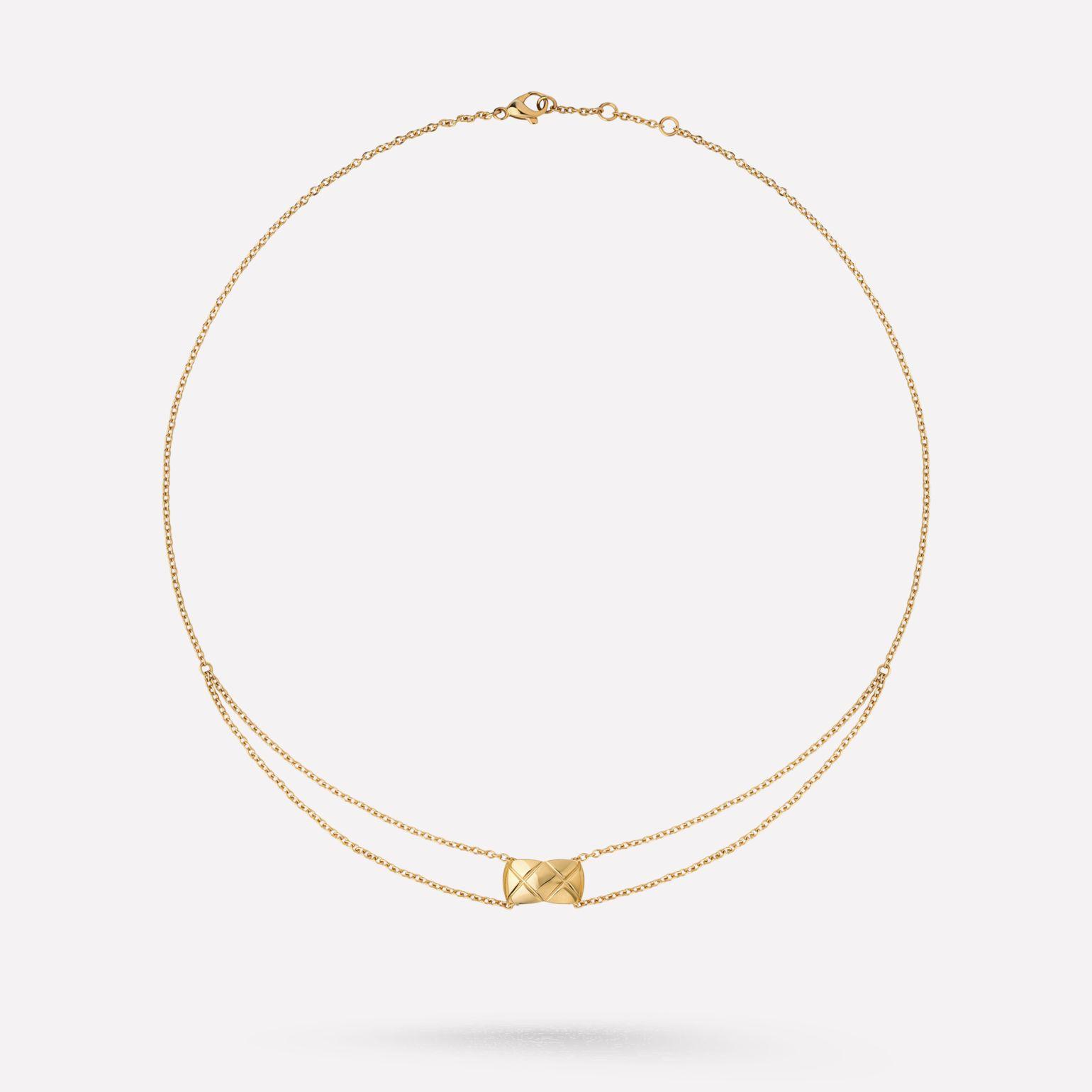 Chanel Coco Crush Necklace Quilted Motif 18k Yellow Gold J11360