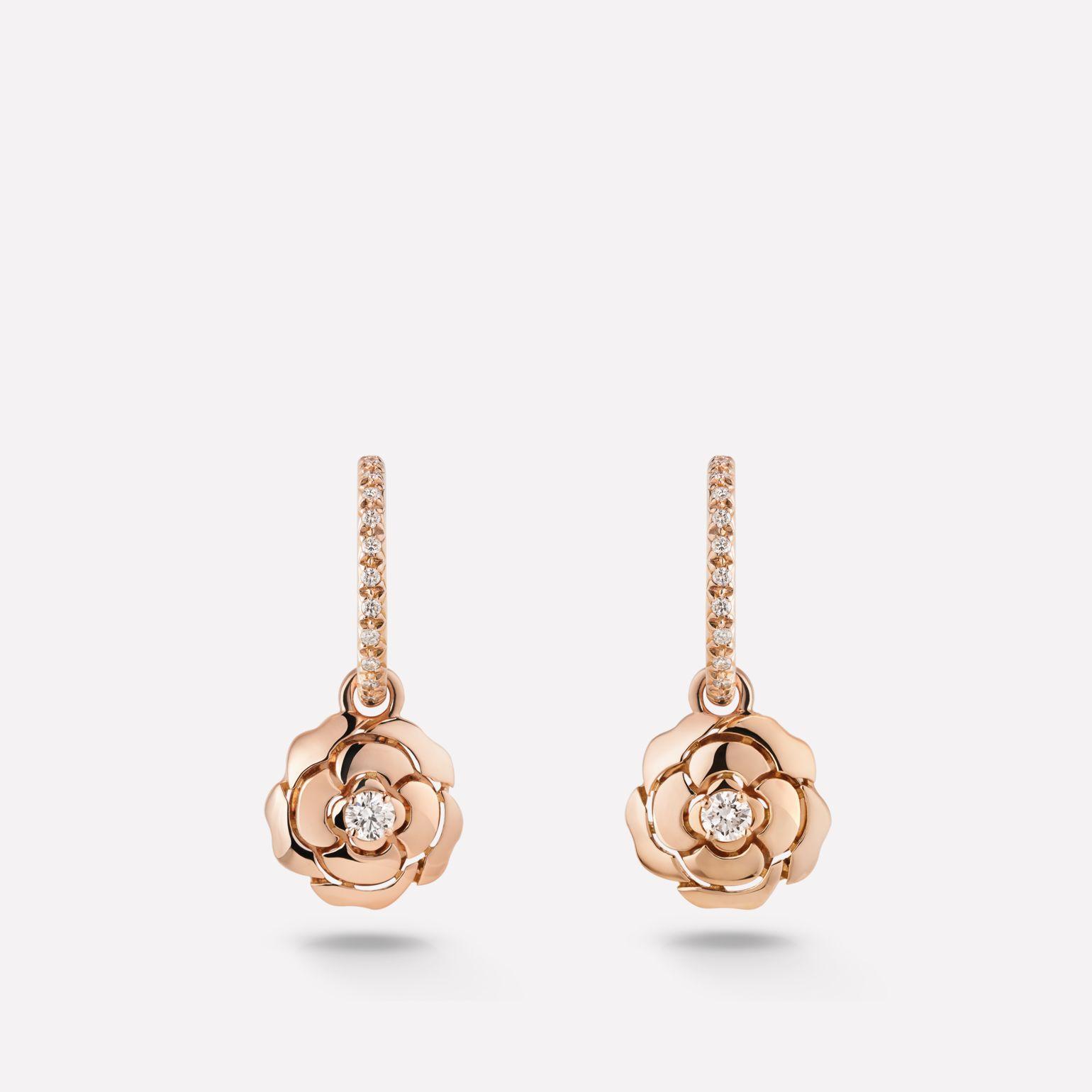 Chanel Extrait de Camélia Earrings 18k Pink Gold, Diamonds JJ11659