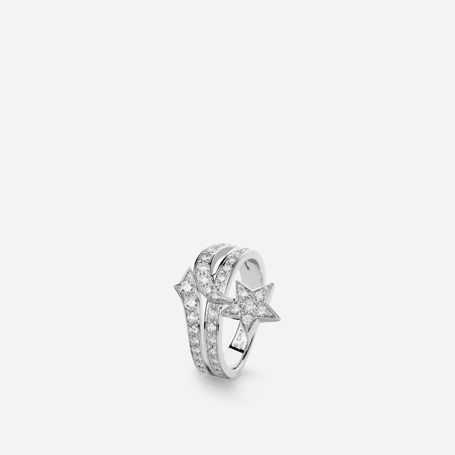 Chanel Comète Étoile Filante Ring 18k White Gold, Diamonds J10812