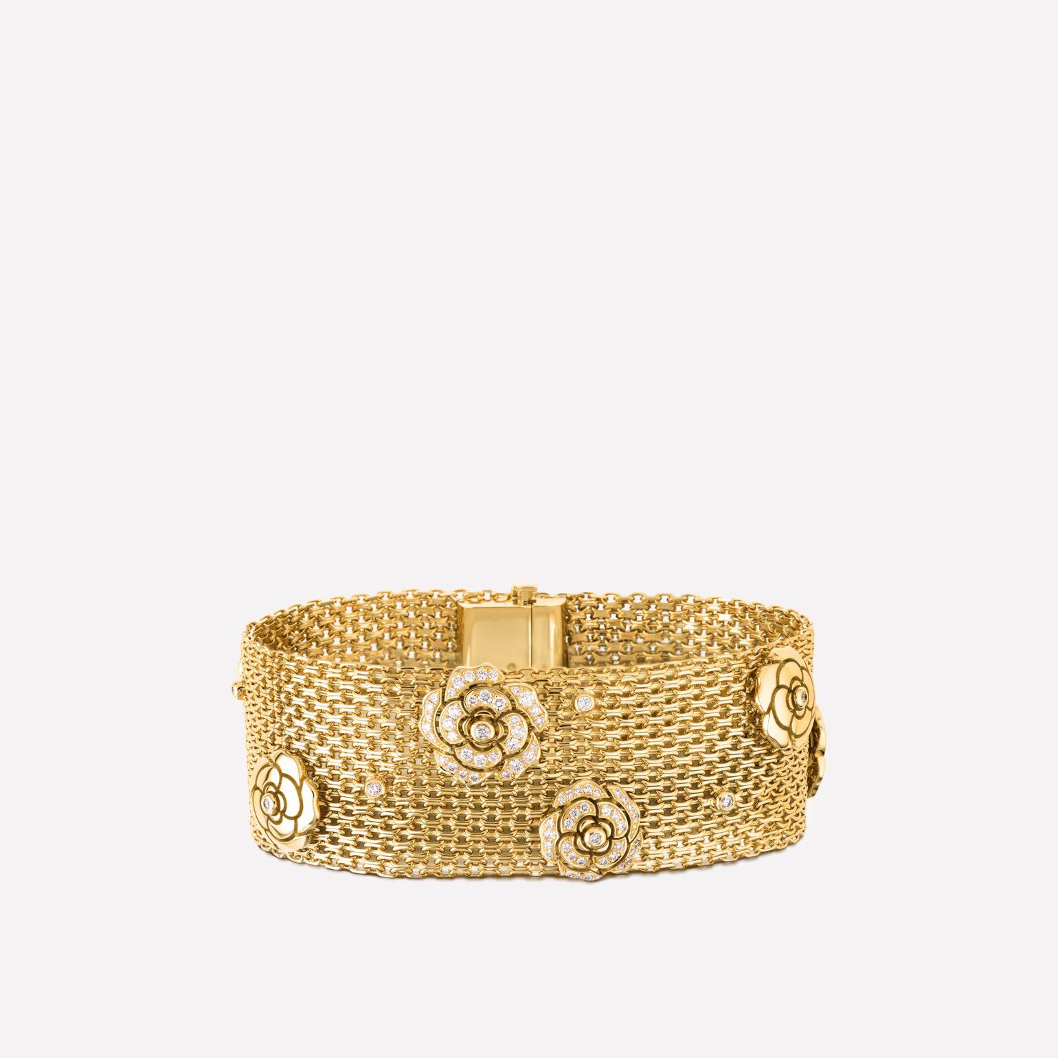 Chanel Impression De Camelia Bracelet 18k Yellow Gold Diamonds J11490