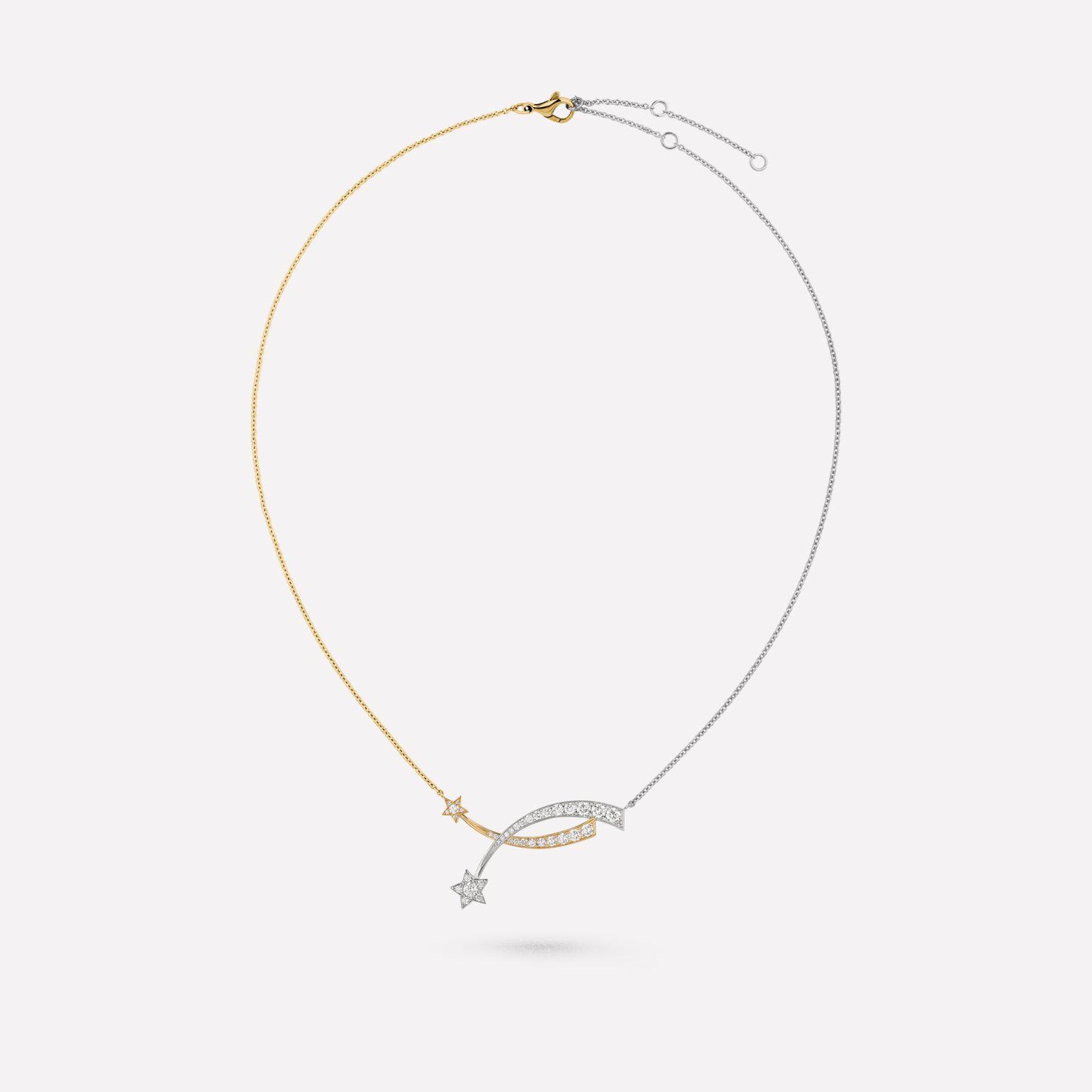 Chanel Comète Étoile Filante Necklace 18k White and Yellow Gold, Diamonds J11730