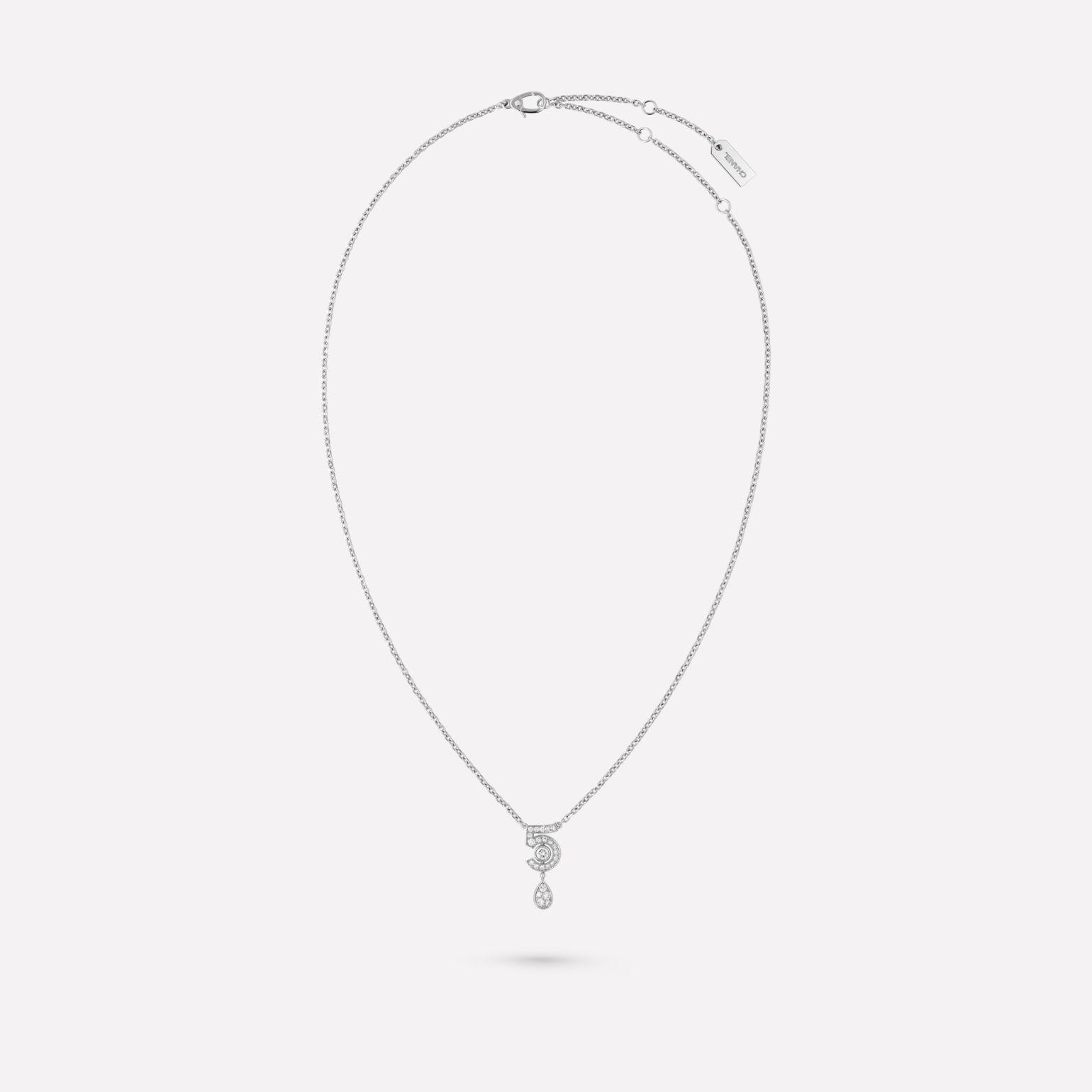 Chanel Eternal N°5 Necklace 18k White Gold, Diamonds J11991