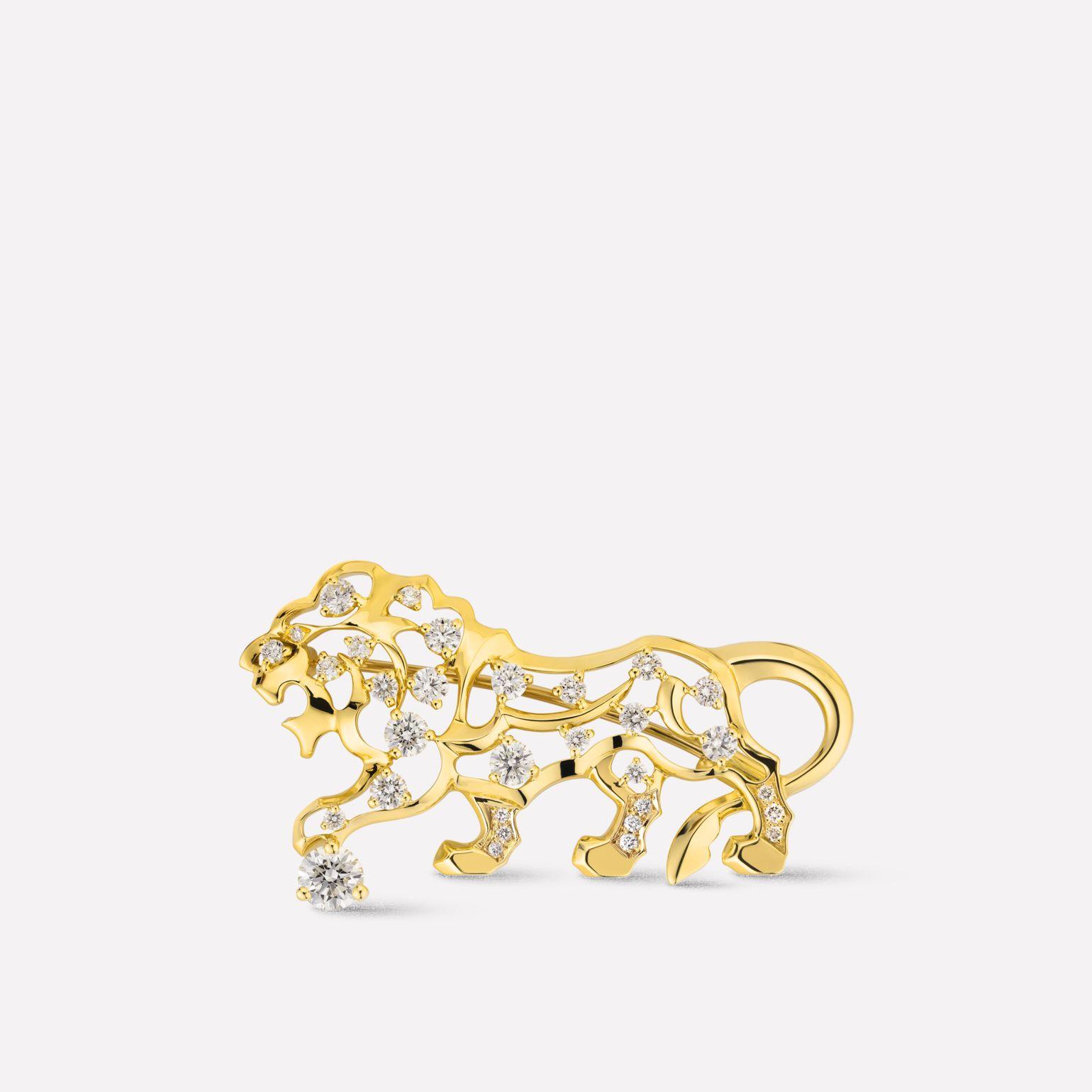 Chanel Sous Le Signe Du Lion Brooch 18k Yellow Gold, Diamonds J11811