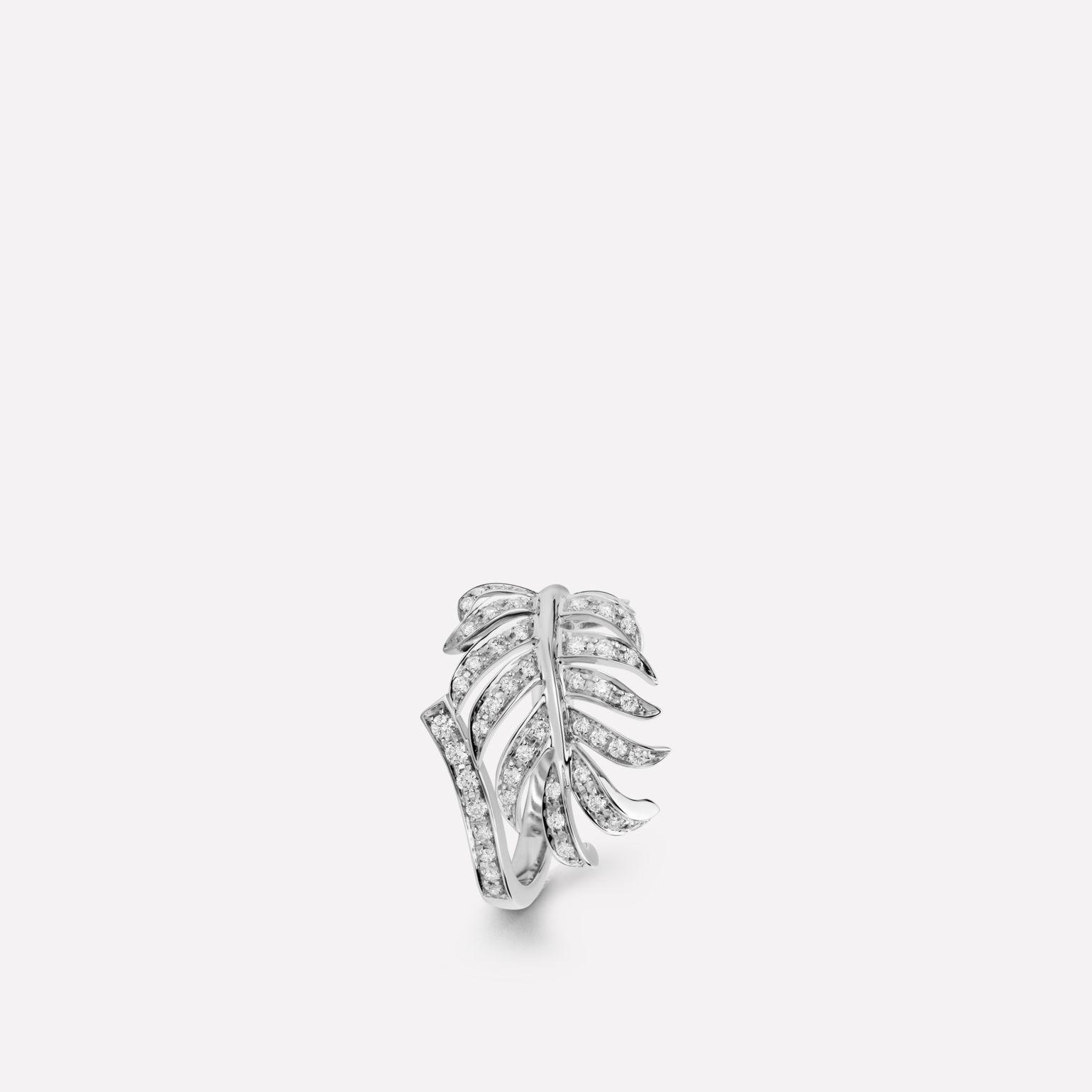 Chanel Plume De Chanel Ring 18k White Gold, Diamonds J4060