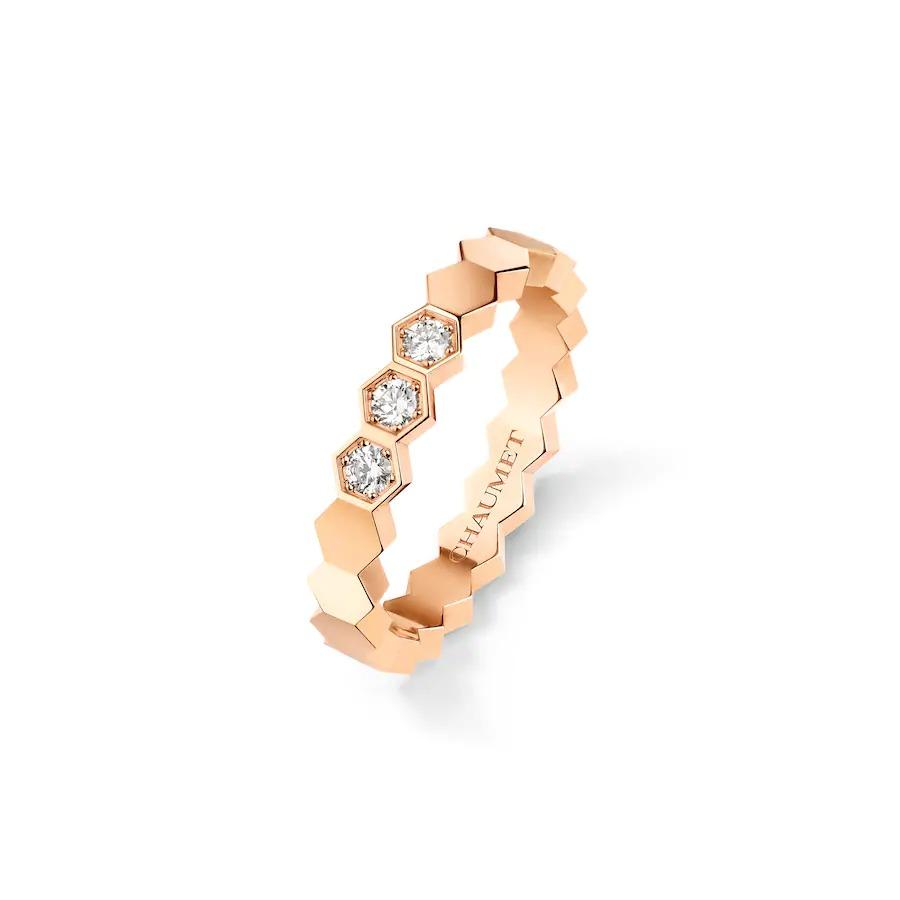 Chaumet Bee My Love Ring Rose gold, diamonds, 3.5mm 083361