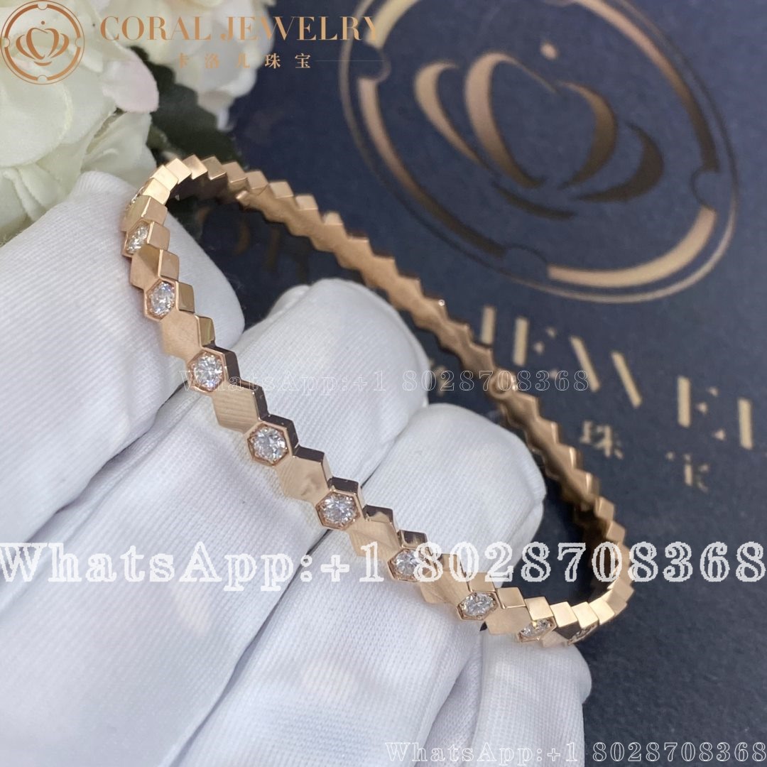 Chaumet Bee My Love Bracelet Rose Gold Diamonds 083433 Coral (2)