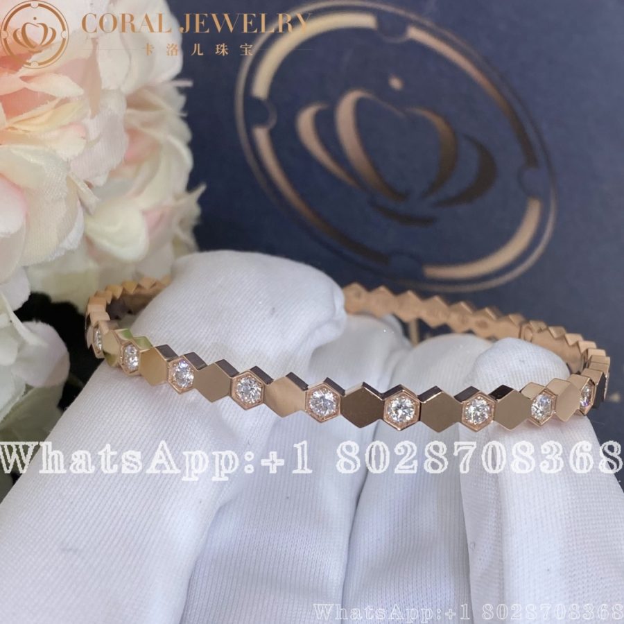 Chaumet Bee My Love Bracelet Rose Gold Diamonds 083433 Coral (6)