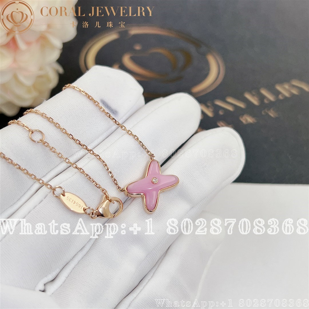 Chaumet Jeux De Liens Pendant Rose Gold Pink Opal Diamond 082996 Coral (3)