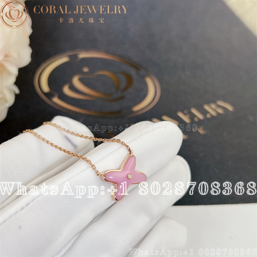 Chaumet Jeux De Liens Pendant Rose Gold Pink Opal Diamond 082996 Coral (6)