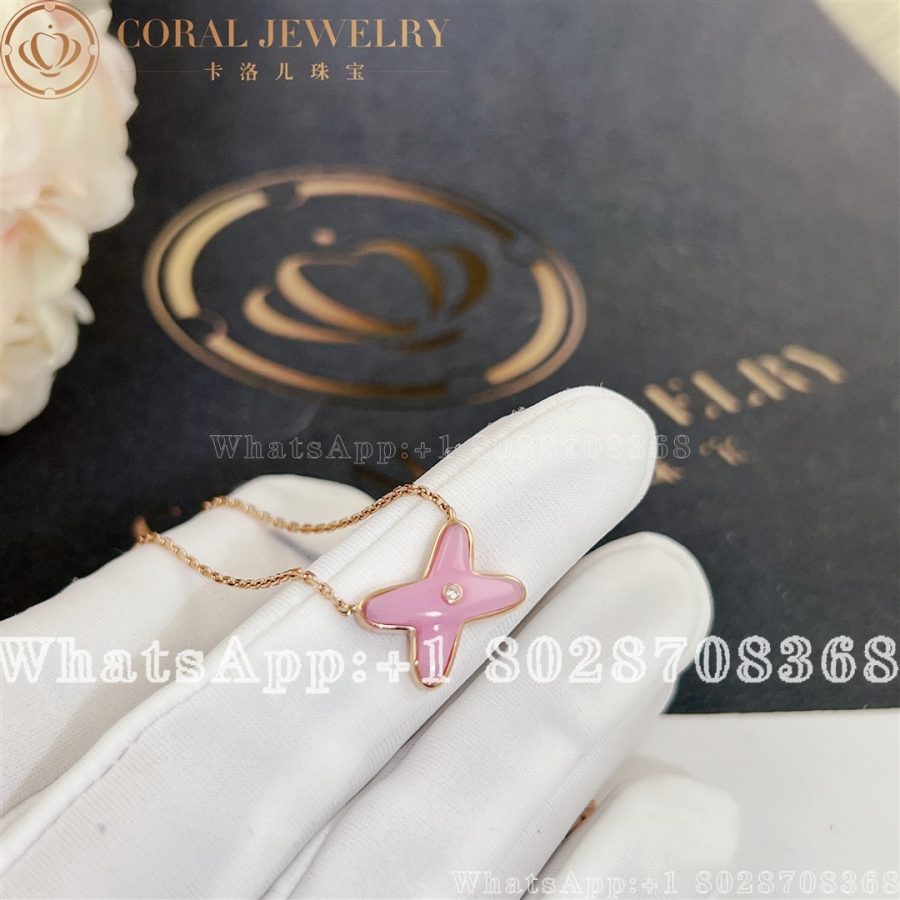 Chaumet Jeux De Liens Pendant Rose Gold Pink Opal Diamond 082996 Coral (7)