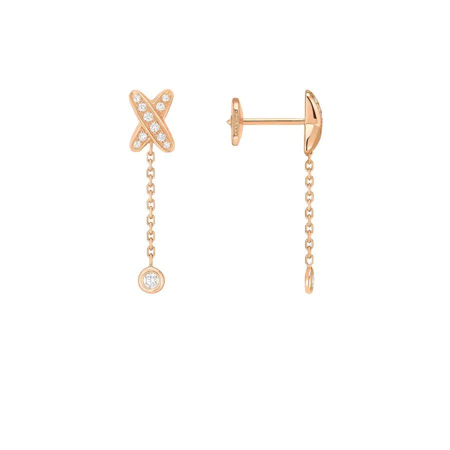 Chaumet Jeux de Liens Earrings Rose Gold Diamonds 080048