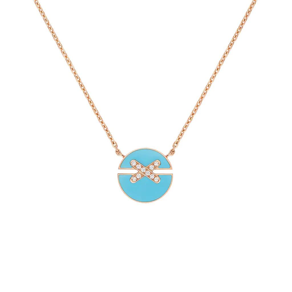 Chaumet Jeux De Liens Harmony Small Model Pendant Rose Gold, Turquoise 084956