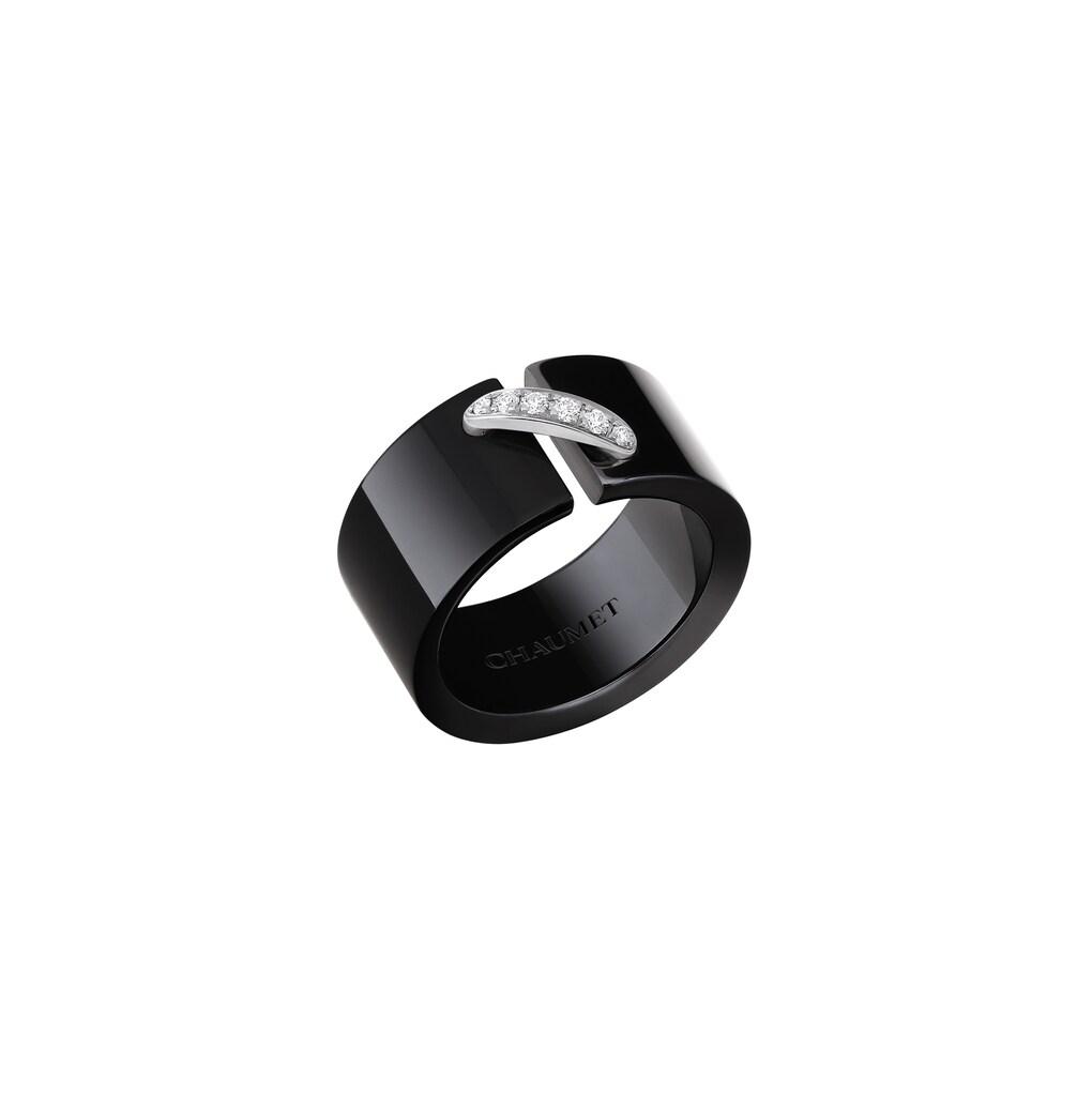 Chaumet Liens Evidence Ring In White Gold Black Ceramic And Diamond 081956