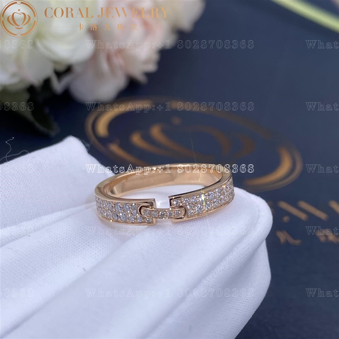 Chaumet Liens Evidence Wedding Band Rose Gold Diamonds 3 4mm 083605 Coral (2)