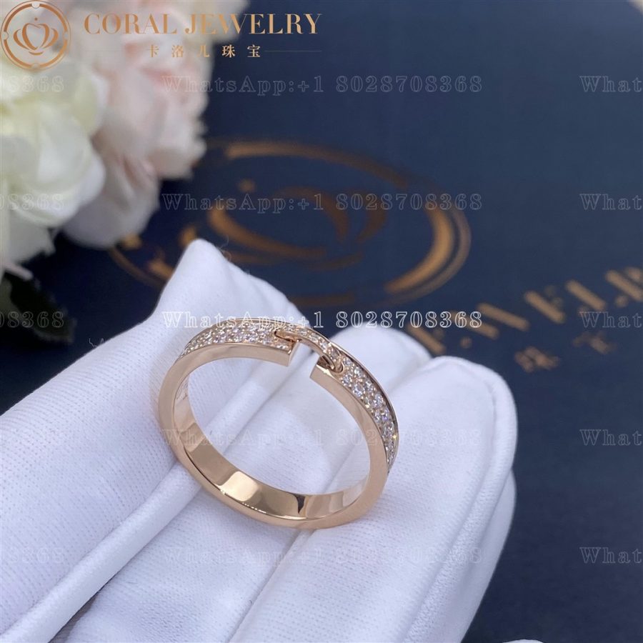 Chaumet Liens Evidence Wedding Band Rose Gold Diamonds 3 4mm 083605 Coral (4)