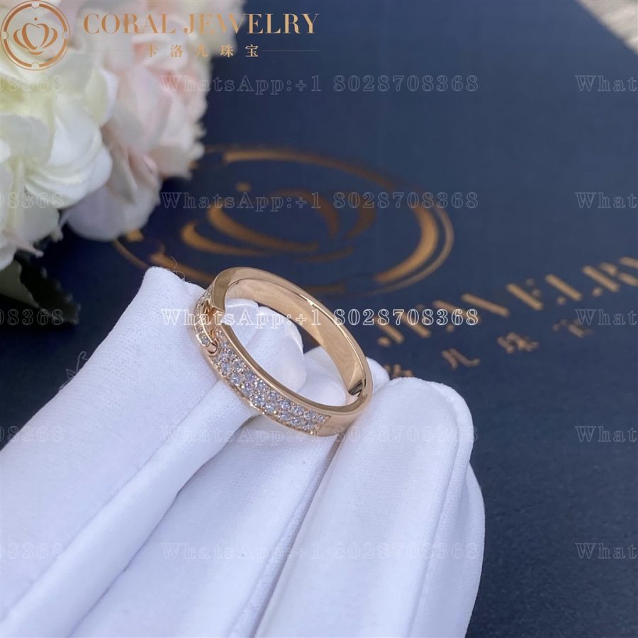 Chaumet Liens Evidence Wedding Band Rose Gold Diamonds 3 4mm 083605 Coral (5)