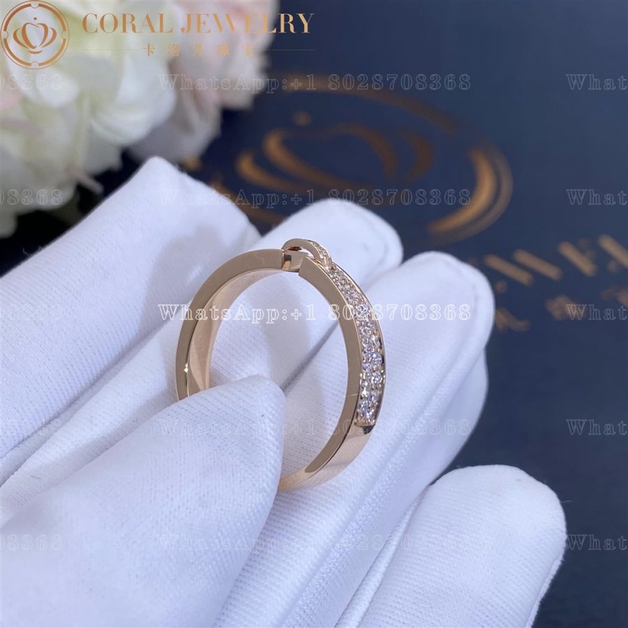 Chaumet Liens Evidence Wedding Band Rose Gold Diamonds 3 4mm 083605 Coral (7)