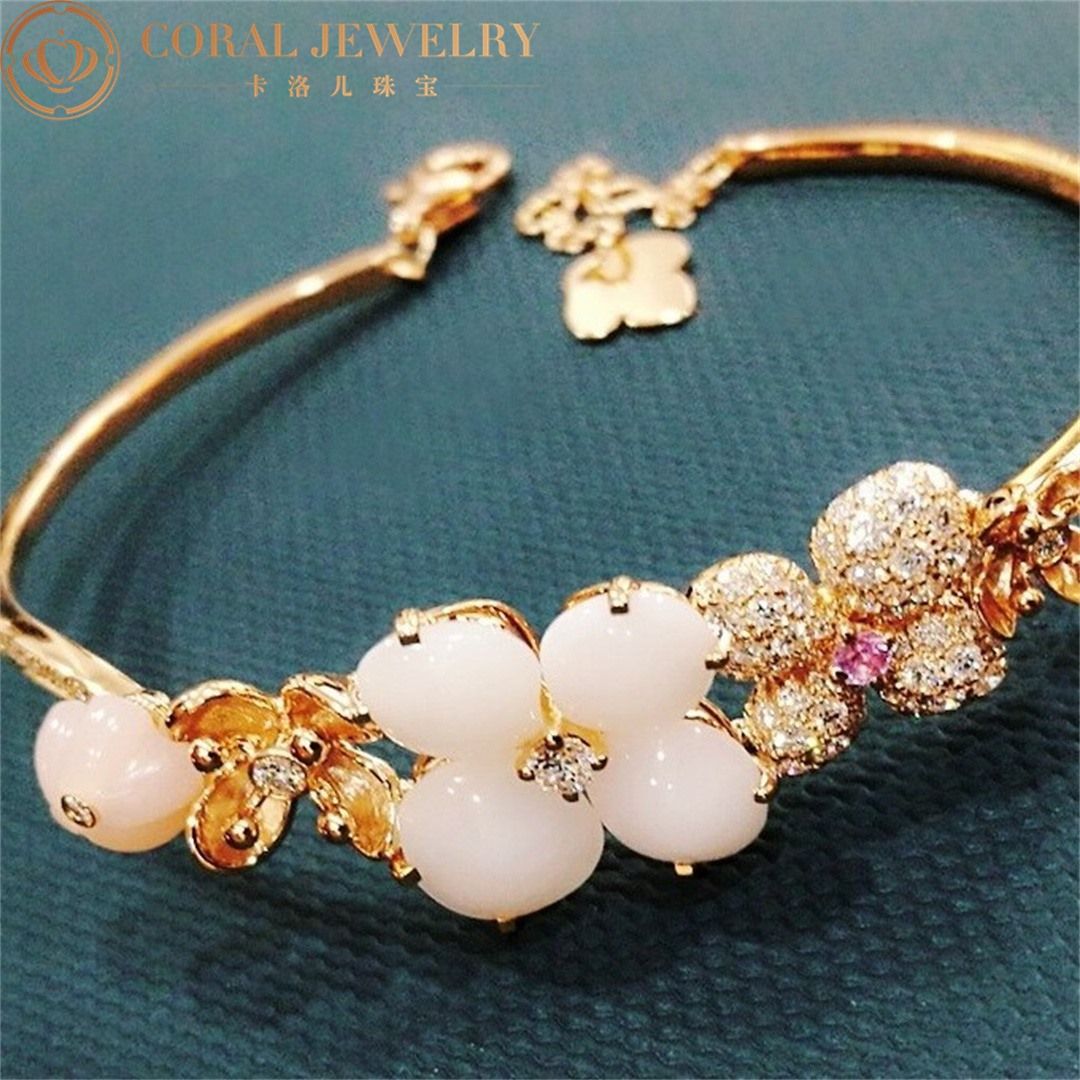 Chaumet Hortensia Bracelet 18-kt Rose Gold, Rose Sapphire and Diamonds 082789