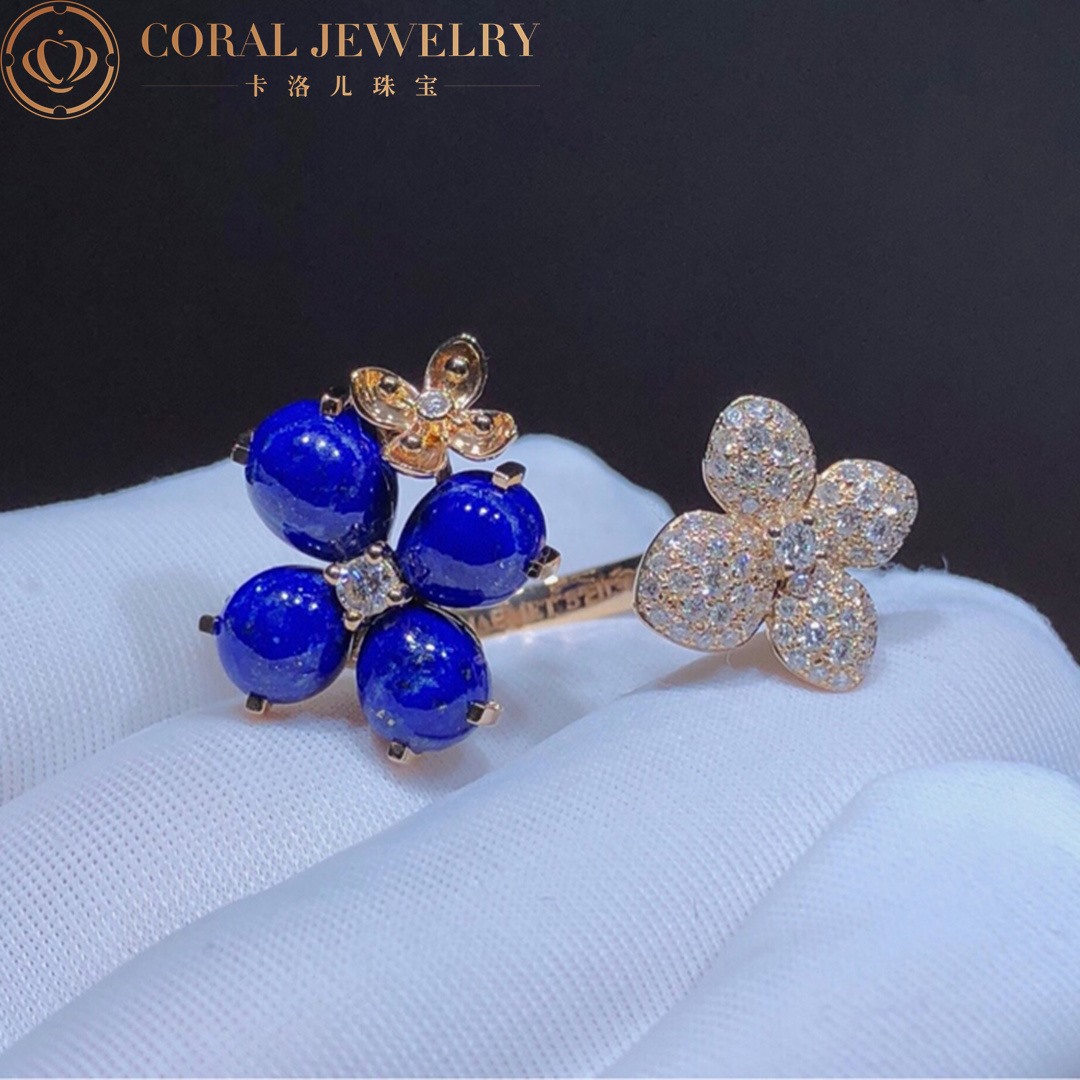 Chaumet Hortensia Pink Gold Diamonds and Lapis lazuli Ring