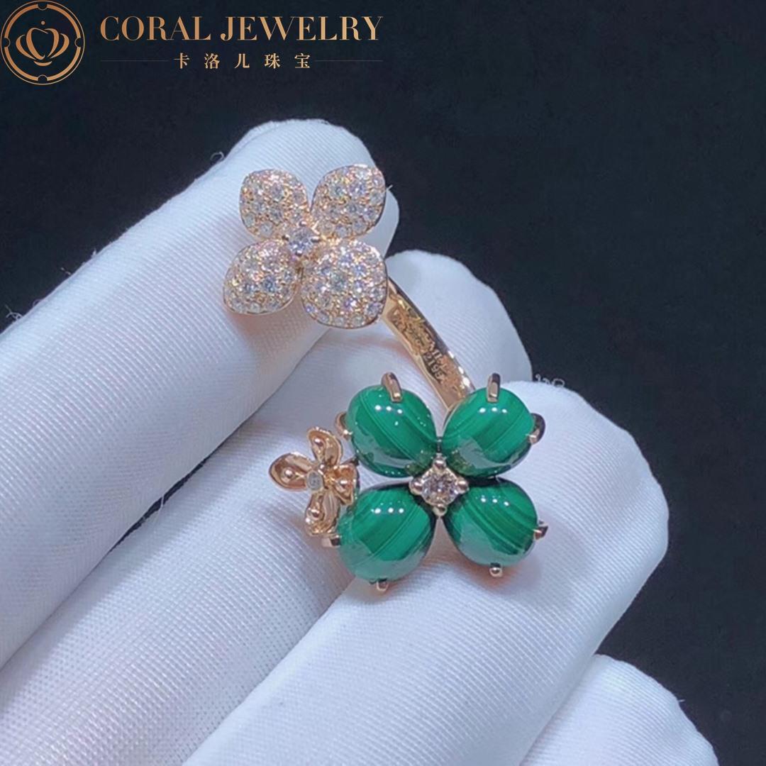 Chaumet Hortensia Pink Gold Diamonds and Malachite Ring 083336