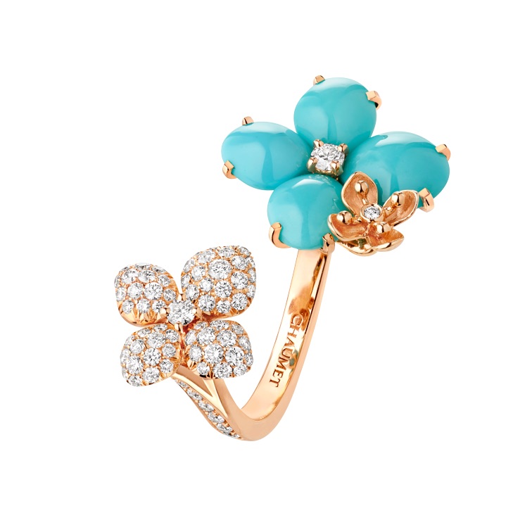 Chaumet Hortensia Turquoise, Diamonds And Gold Ring 083237