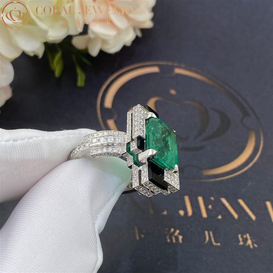 Chaumet Labyrinthe Ring White Gold, Emerald with Onyx and Diamonds