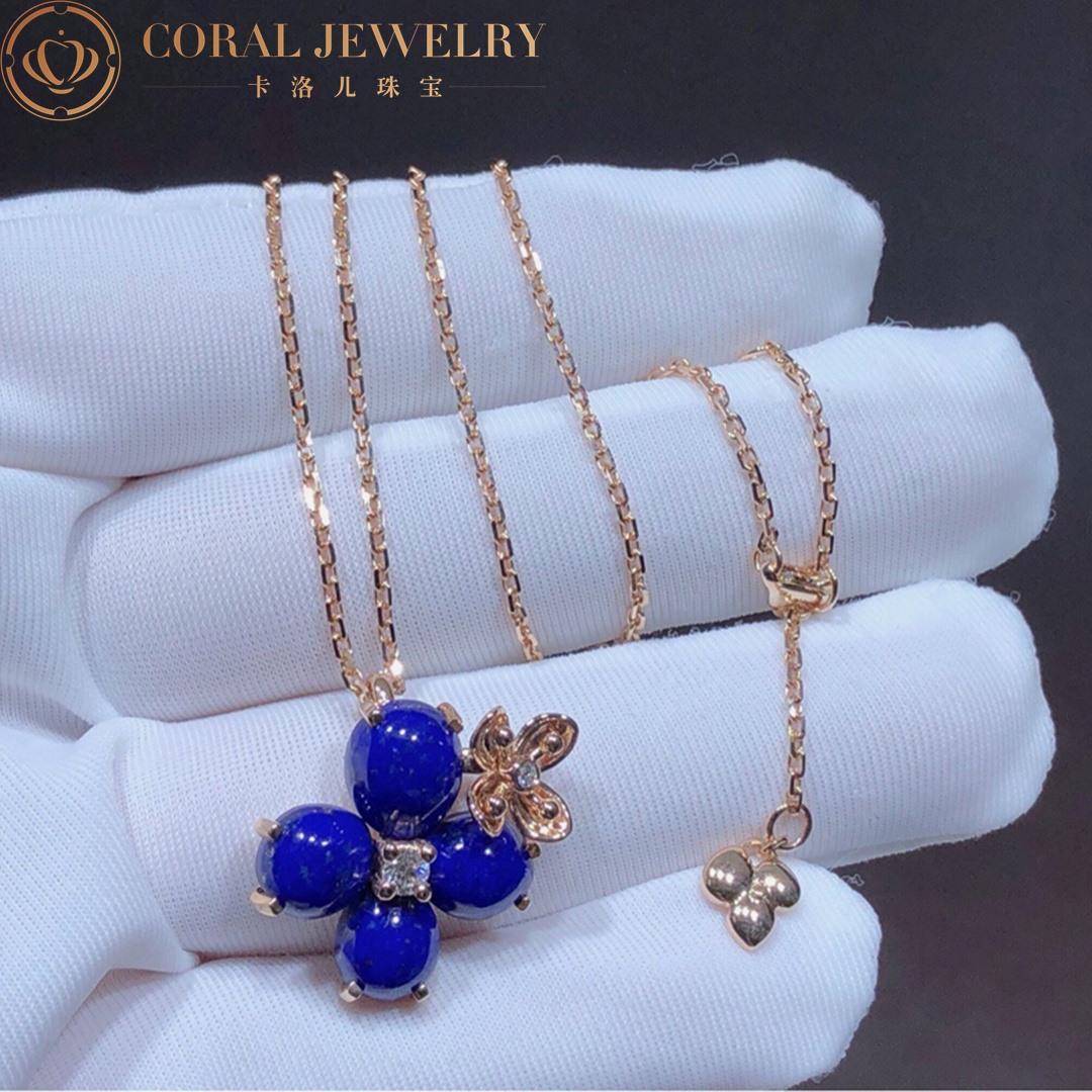 Chaumet Hortensia Eden Pink Gold Lapis lazuli Diamond Pendant 083147